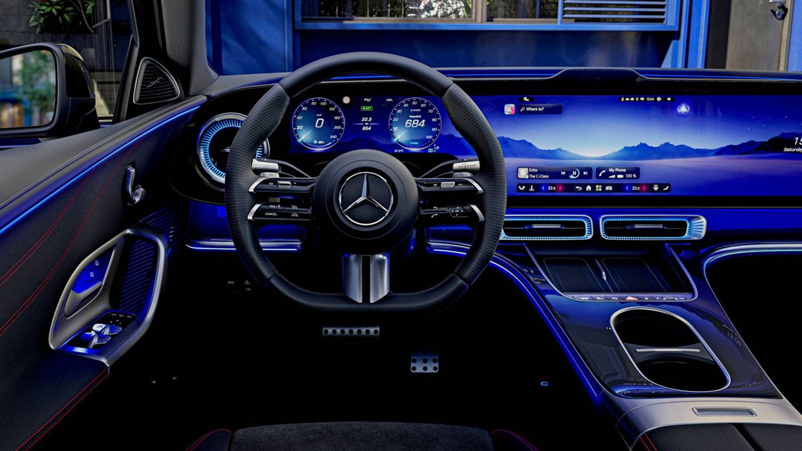 Αυτή είναι η καμπίνα της ηλεκτρικής Mercedes C-Class 